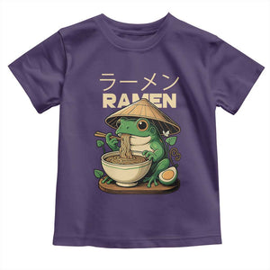 Frog Eating Ramen Toddler T Shirt Funny Japanese Food Lover Anime TS12 Purple Print Your Wear