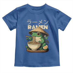 Frog Eating Ramen Toddler T Shirt Funny Japanese Food Lover Anime TS12 Royal Blue Print Your Wear