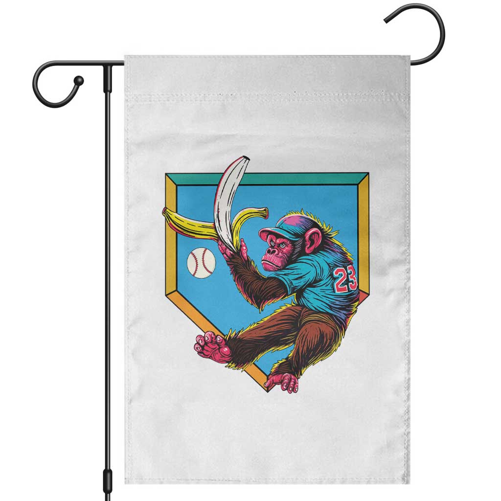 Funny Monkey Playing Baseball With Banana Garden Flag Sport Humor Gift TS12 White Print Your Wear
