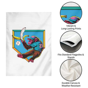Funny Monkey Playing Baseball With Banana Garden Flag Sport Humor Gift TS12 Print Your Wear