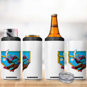 Funny Monkey Playing Baseball With Banana 4 in 1 Can Cooler Tumbler Sport Humor Gift TS12 Print Your Wear