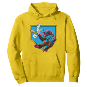 Funny Monkey Playing Baseball With Banana Hoodie Sport Humor Gift TS12 Daisy Print Your Wear