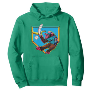 Funny Monkey Playing Baseball With Banana Hoodie Sport Humor Gift TS12 Irish Green Print Your Wear