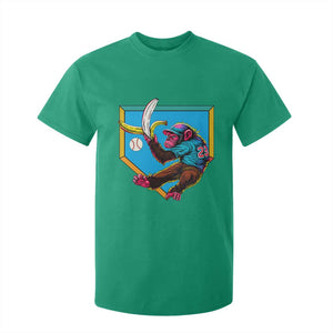 Funny Monkey Playing Baseball With Banana T Shirt For Kid Sport Humor Gift TS12 Irish Green Print Your Wear