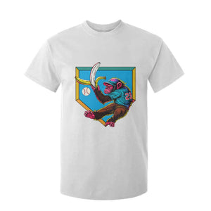 Funny Monkey Playing Baseball With Banana T Shirt For Kid Sport Humor Gift TS12 White Print Your Wear