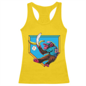 Funny Monkey Playing Baseball With Banana Racerback Tank Top Sport Humor Gift TS12 Daisy Print Your Wear