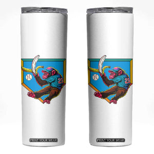 Funny Monkey Playing Baseball With Banana Skinny Tumbler Sport Humor Gift TS12 White Print Your Wear