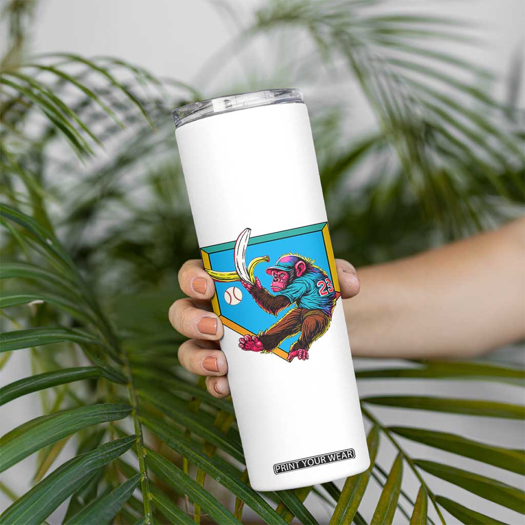 Funny Monkey Playing Baseball With Banana Skinny Tumbler Sport Humor Gift TS12 Print Your Wear