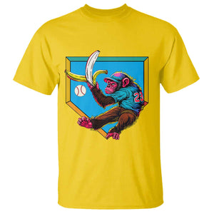 Funny Monkey Playing Baseball With Banana T Shirt Sport Humor Gift TS12 Daisy Print Your Wear