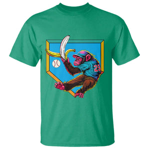 Funny Monkey Playing Baseball With Banana T Shirt Sport Humor Gift TS12 Irish Green Print Your Wear