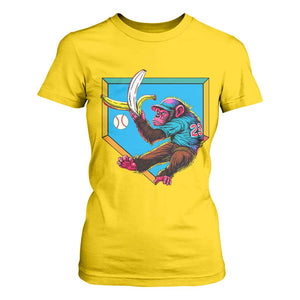 Funny Monkey Playing Baseball With Banana T Shirt For Women Sport Humor Gift TS12 Daisy Print Your Wear