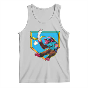 Funny Monkey Playing Baseball With Banana Tank Top Sport Humor Gift TS12 Ash Print Your Wear