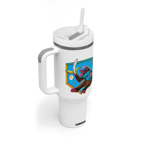 Funny Monkey Playing Baseball With Banana Tumbler With Handle Sport Humor Gift TS12 Print Your Wear