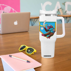 Funny Monkey Playing Baseball With Banana Tumbler With Handle Sport Humor Gift TS12 Print Your Wear
