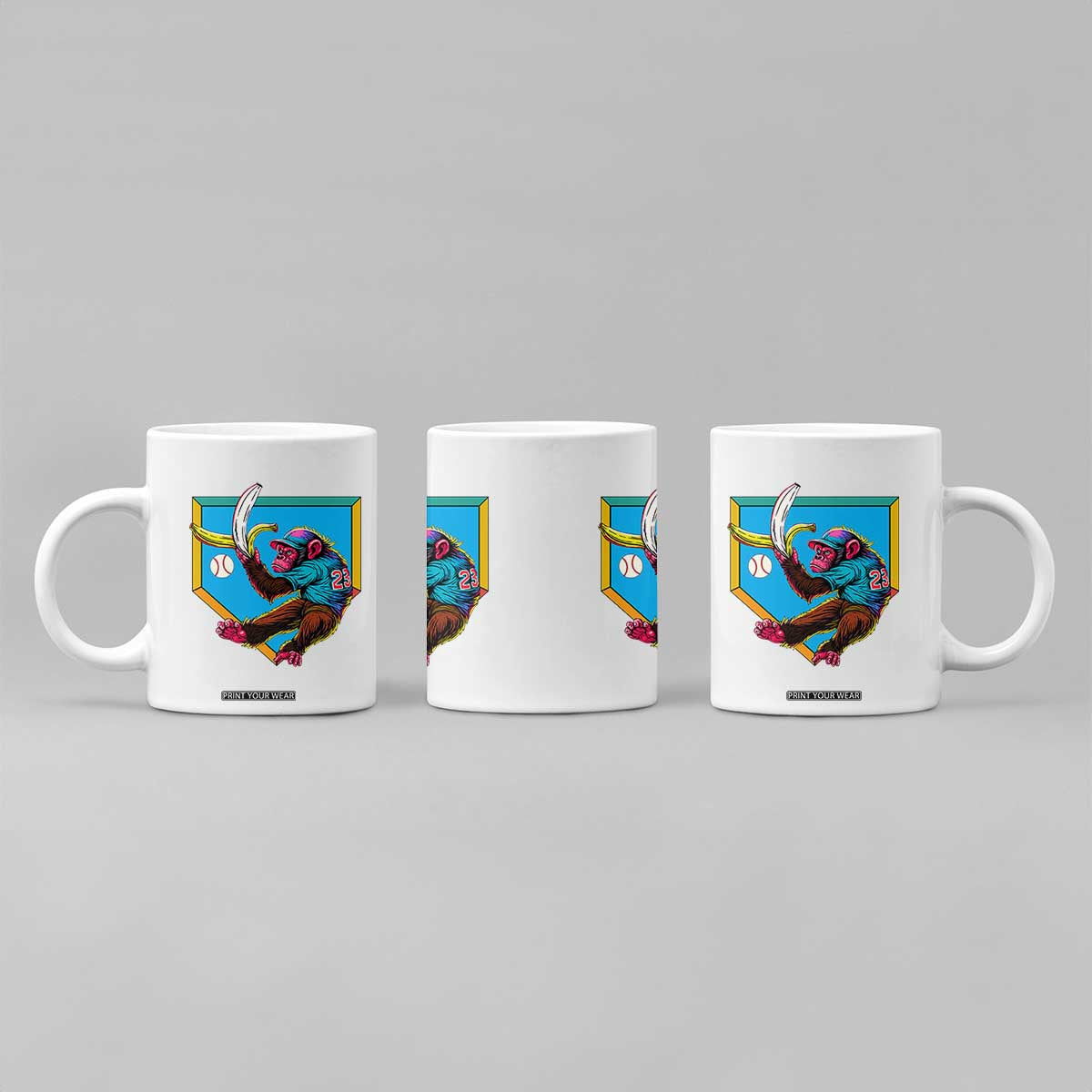 Funny Monkey Playing Baseball With Banana Coffee Mug Sport Humor Gift TS12 Print Your Wear