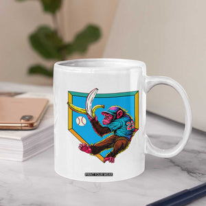 Funny Monkey Playing Baseball With Banana Coffee Mug Sport Humor Gift TS12 Print Your Wear