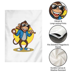 Funny Baseball Garden Flag Monkey Playing Baseball Sport Humor Gift TS12 Print Your Wear
