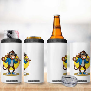 Funny Baseball 4 in 1 Can Cooler Tumbler Monkey Playing Baseball Sport Humor Gift TS12 Print Your Wear