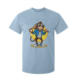 Funny Baseball T Shirt For Kid Monkey Playing Baseball Sport Humor Gift TS12 Light Blue Print Your Wear