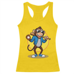 Funny Baseball Racerback Tank Top Monkey Playing Baseball Sport Humor Gift TS12 Daisy Print Your Wear