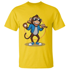 Funny Baseball T Shirt Monkey Playing Baseball Sport Humor Gift TS12 Daisy Print Your Wear
