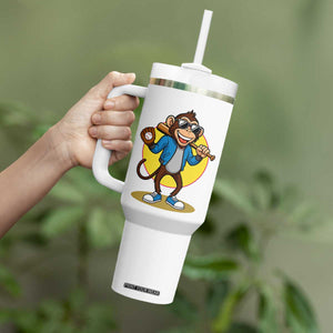 Funny Baseball Tumbler With Handle Monkey Playing Baseball Sport Humor Gift TS12 Print Your Wear