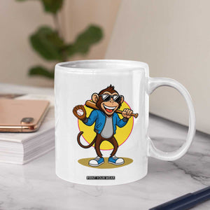 Funny Baseball Coffee Mug Monkey Playing Baseball Sport Humor Gift TS12 Print Your Wear