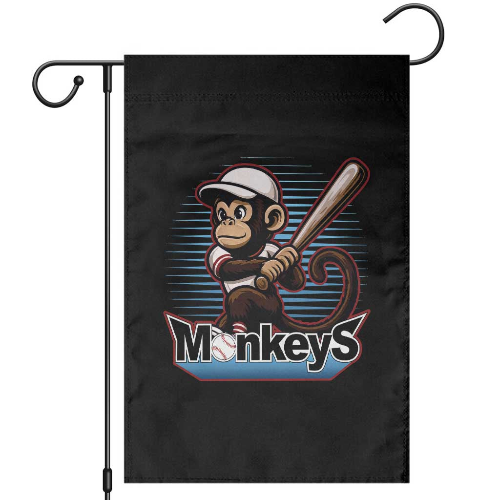 Funny Chimpanzee Swinging Bat Baseball Garden Flag Sport Humor Gift TS12 Black Print Your Wear