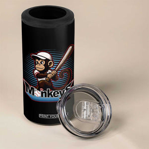 Funny Chimpanzee Swinging Bat Baseball 4 in 1 Can Cooler Tumbler Sport Humor Gift TS12 Print Your Wear