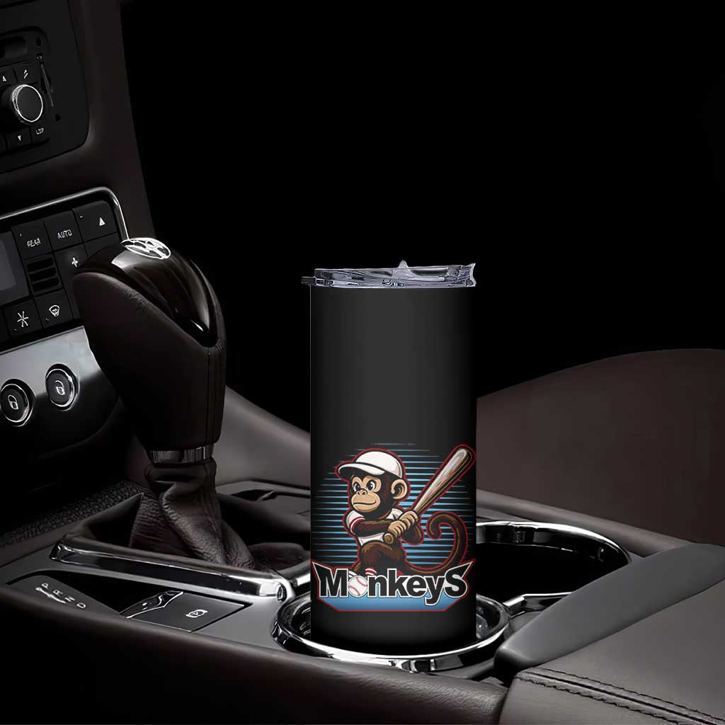 Funny Chimpanzee Swinging Bat Baseball Skinny Tumbler Sport Humor Gift TS12 Print Your Wear