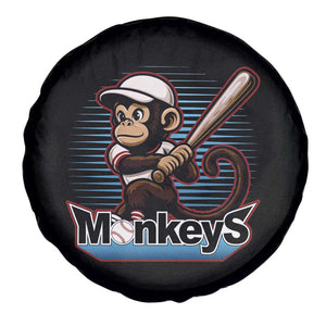 Funny Chimpanzee Swinging Bat Baseball Spare Tire Cover Sport Humor Gift TS12 Print Your Wear