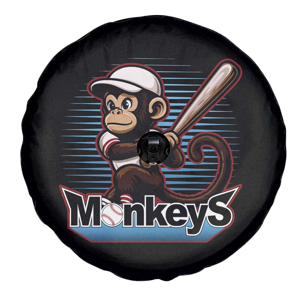 Funny Chimpanzee Swinging Bat Baseball Spare Tire Cover Sport Humor Gift TS12 Print Your Wear