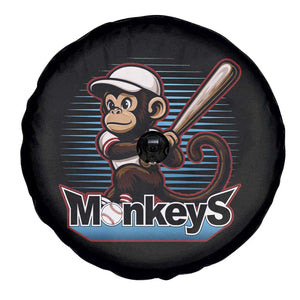 Funny Chimpanzee Swinging Bat Baseball Spare Tire Cover Sport Humor Gift TS12 Print Your Wear