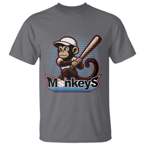 Funny Chimpanzee Swinging Bat Baseball T Shirt Sport Humor Gift TS12 Charcoal Print Your Wear