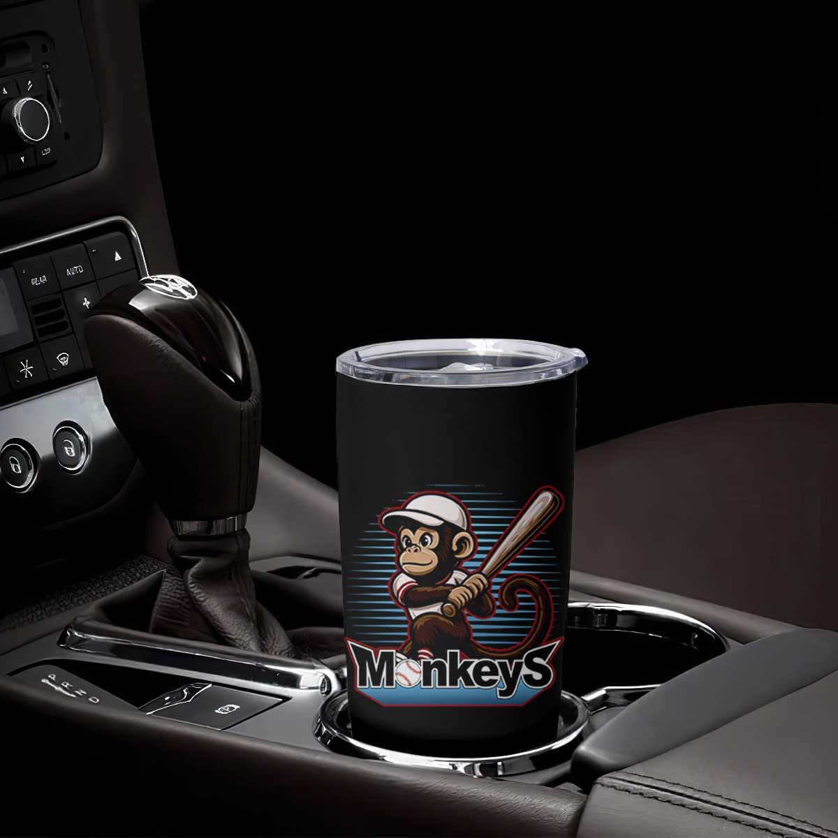 Funny Chimpanzee Swinging Bat Baseball Tumbler Cup Sport Humor Gift TS12 Print Your Wear