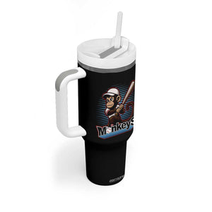 Funny Chimpanzee Swinging Bat Baseball Tumbler With Handle Sport Humor Gift TS12 Print Your Wear