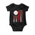 Patriotic Baseball American Flag Baby Onesie Sports Lover Gift TS12 Black Print Your Wear