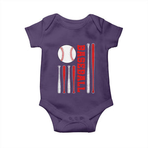 Patriotic Baseball American Flag Baby Onesie Sports Lover Gift TS12 Purple Print Your Wear