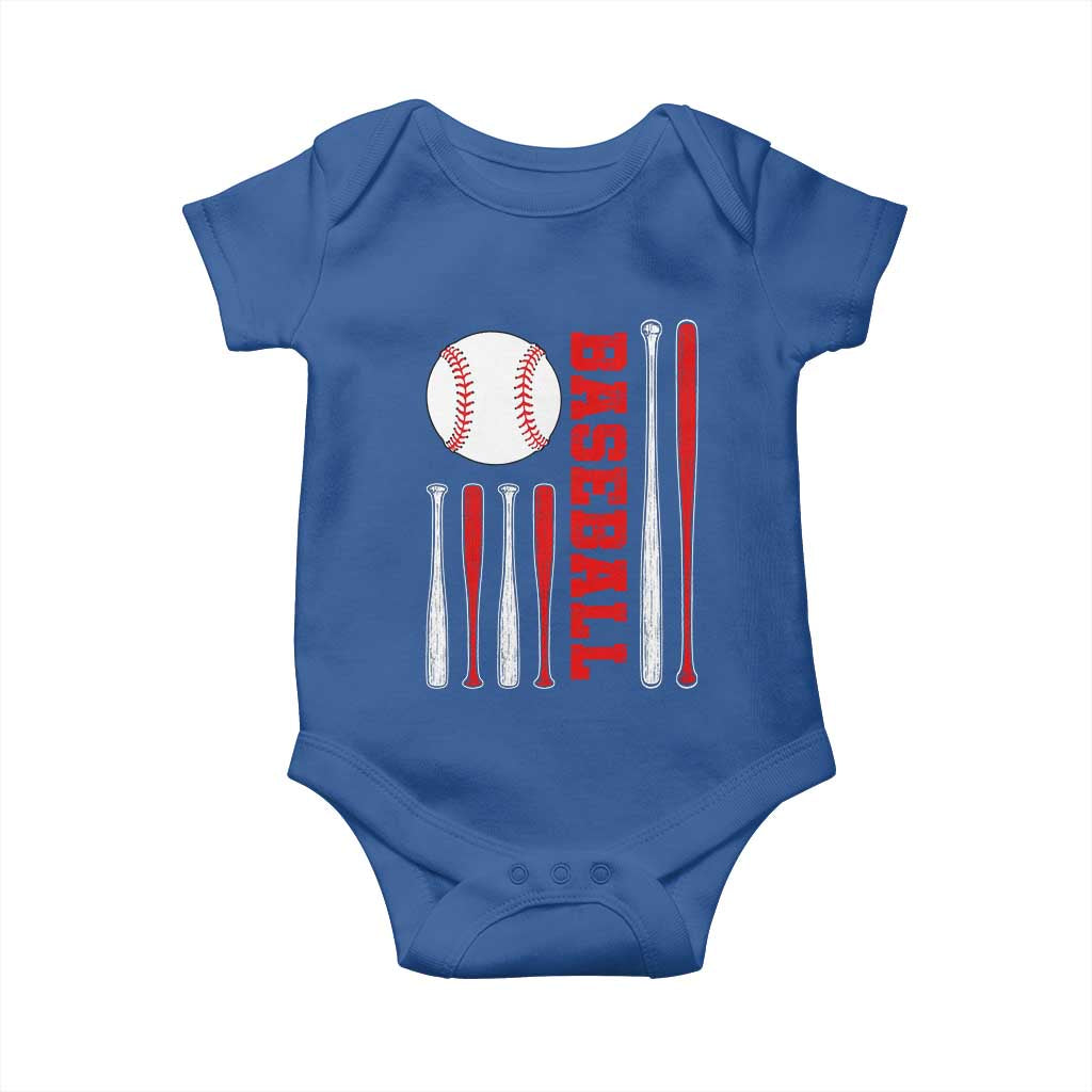 Patriotic Baseball American Flag Baby Onesie Sports Lover Gift TS12 Royal Blue Print Your Wear