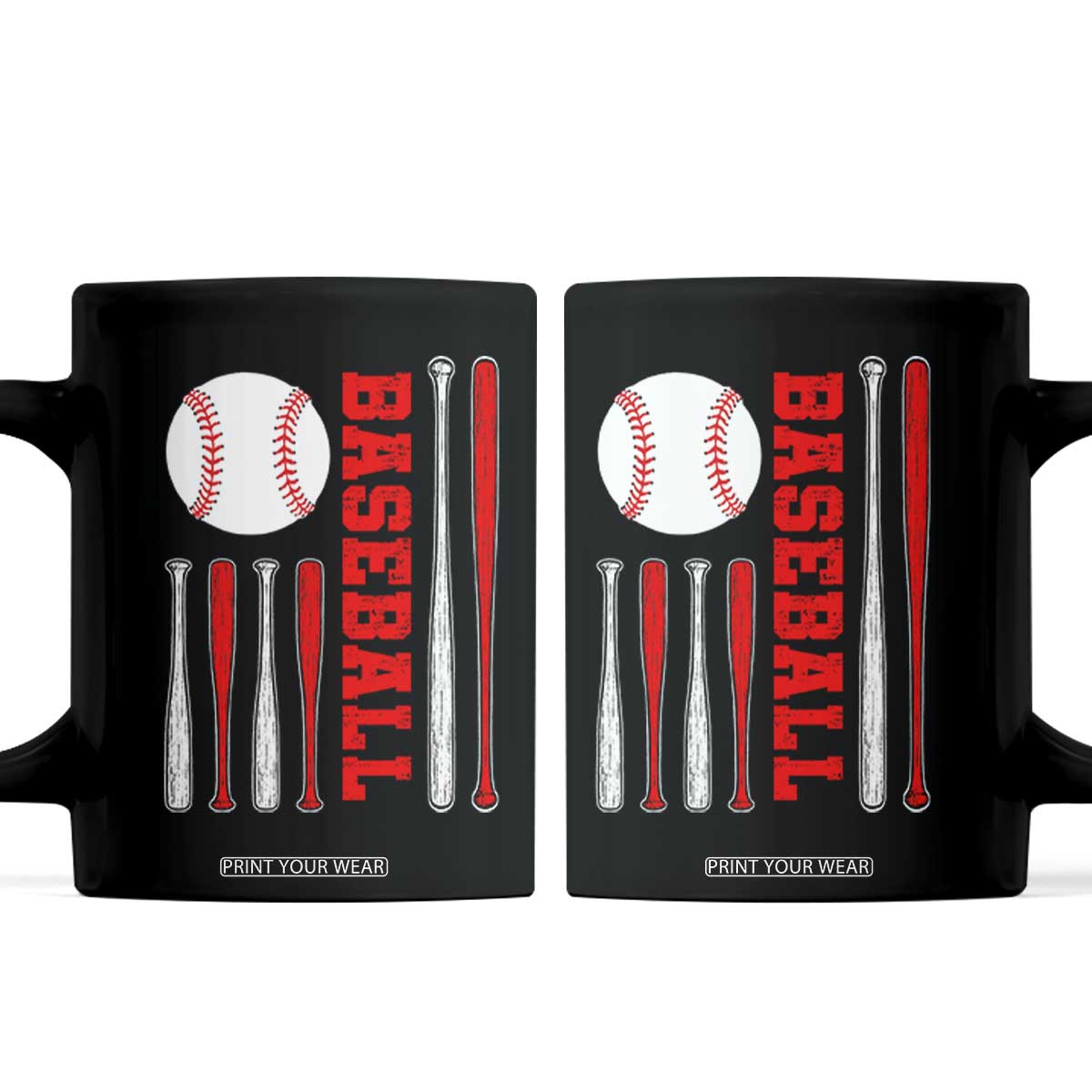 Patriotic Baseball American Flag Coffee Mug Sports Lover Gift TS12 Black Print Your Wear
