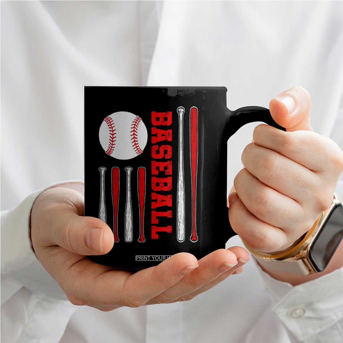 Patriotic Baseball American Flag Coffee Mug Sports Lover Gift TS12 Print Your Wear