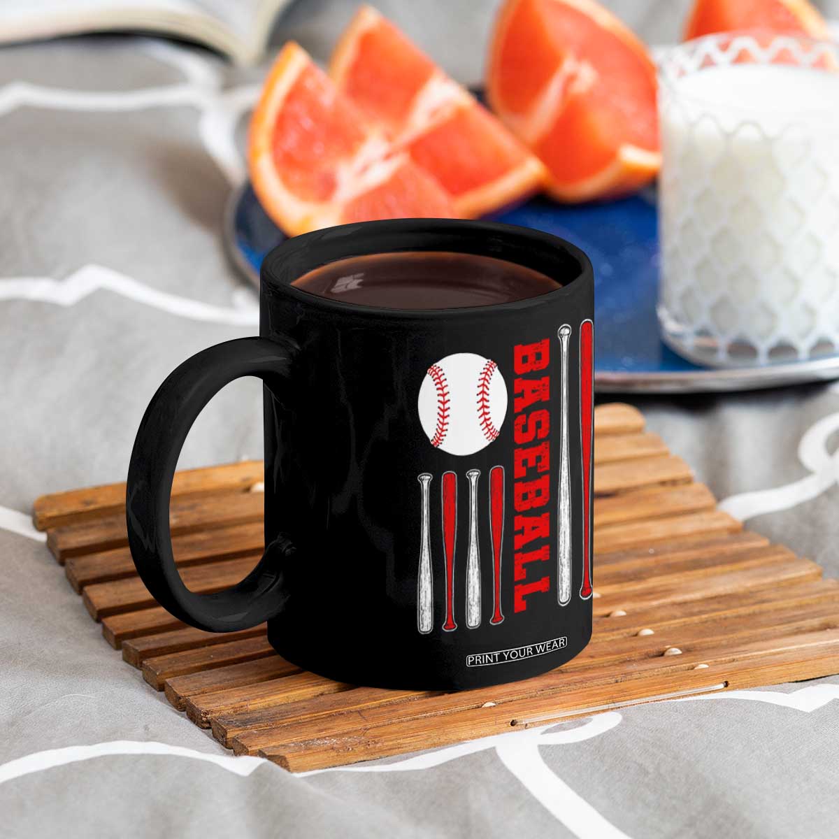Patriotic Baseball American Flag Coffee Mug Sports Lover Gift TS12 Print Your Wear
