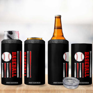 Patriotic Baseball American Flag 4 in 1 Can Cooler Tumbler Sports Lover Gift TS12 Print Your Wear