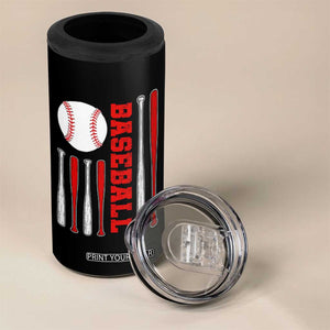 Patriotic Baseball American Flag 4 in 1 Can Cooler Tumbler Sports Lover Gift TS12 Print Your Wear