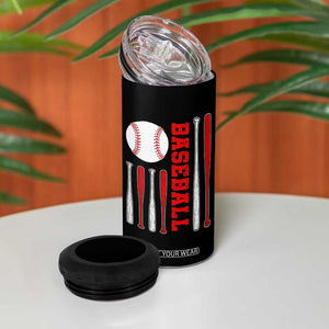 Patriotic Baseball American Flag 4 in 1 Can Cooler Tumbler Sports Lover Gift TS12 Print Your Wear