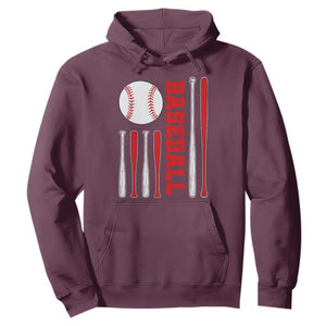 Patriotic Baseball American Flag Hoodie Sports Lover Gift TS12 Maroon Print Your Wear