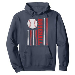 Patriotic Baseball American Flag Hoodie Sports Lover Gift TS12 Navy Print Your Wear