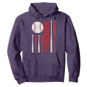 Patriotic Baseball American Flag Hoodie Sports Lover Gift TS12 Purple Print Your Wear