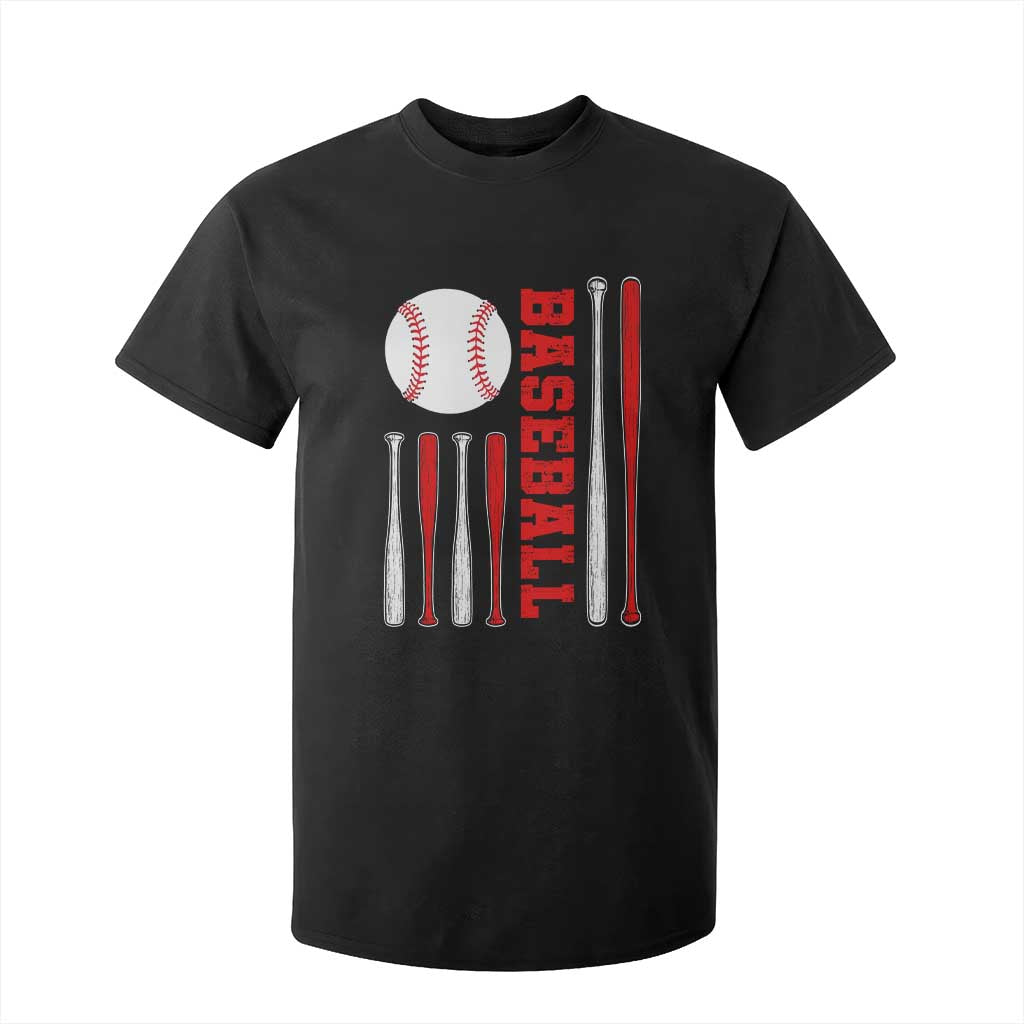 Patriotic Baseball American Flag T Shirt For Kid Sports Lover Gift TS12 Black Print Your Wear