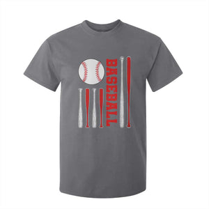Patriotic Baseball American Flag T Shirt For Kid Sports Lover Gift TS12 Charcoal Print Your Wear